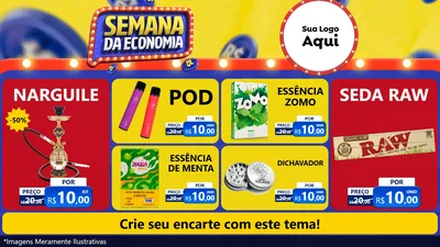 Modelo de TV para TV Horizontal com o tema Semana da Economia para Tabacaria