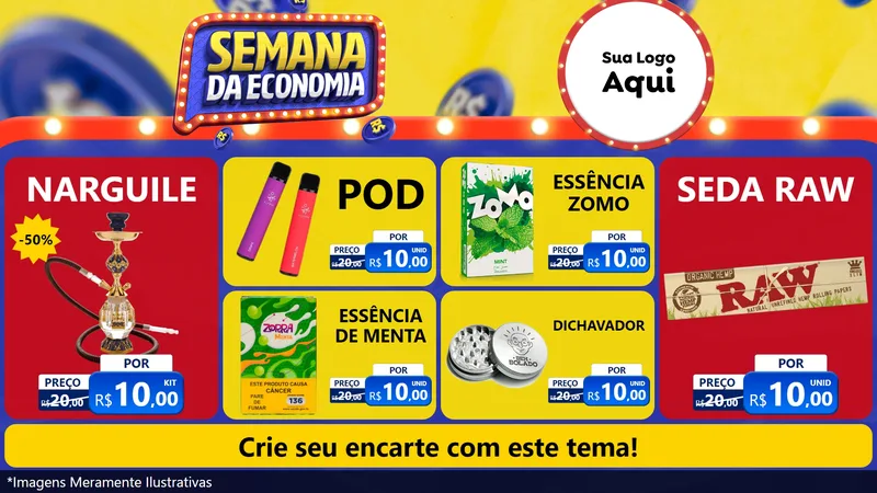 Modelo de TV para TV Horizontal com o tema Semana da Economia para Tabacaria