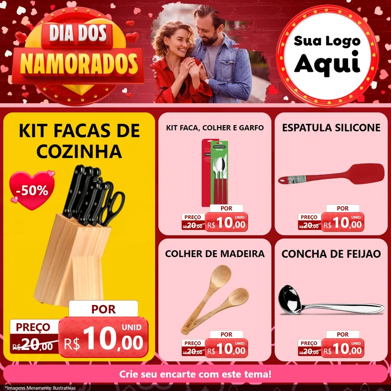Modelo de Rede Social para Feed Facebook com o tema Dia Dos Namorados para Utilidades Domésticas