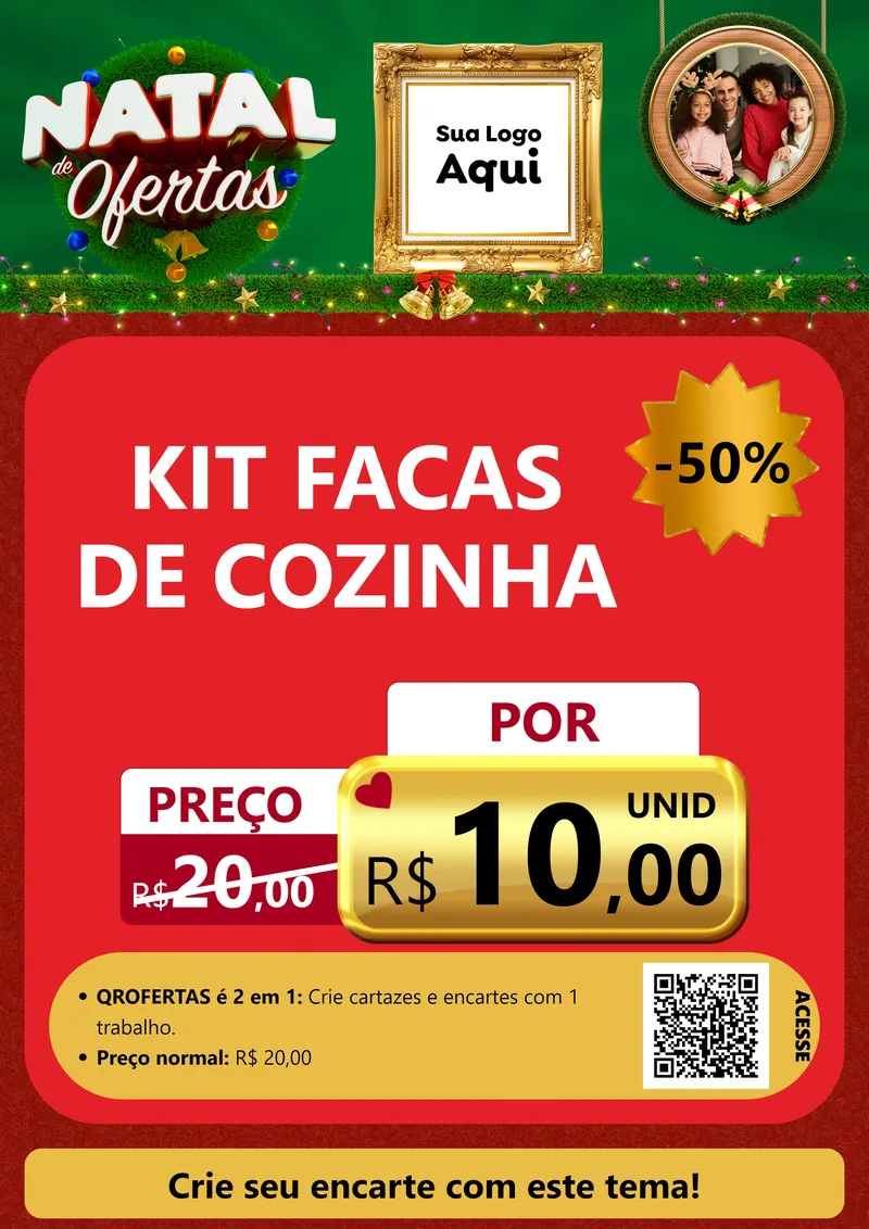 Modelo de Cartaz para Cartaz A4 Vertical com o tema Natal de Ofertas para Utilidades Domésticas