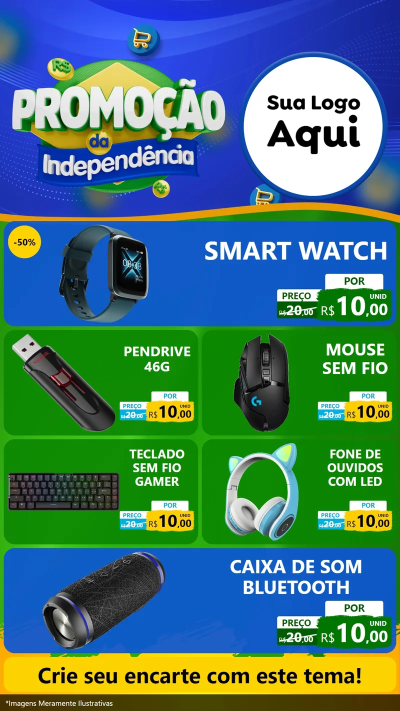 Modelo de TV para TV Vertical com o tema Promoção da Independência para Informática
