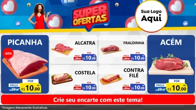 Modelo de TV para TV Horizontal com o tema Super Ofertas para Açougue