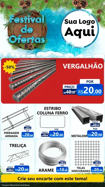 Modelo de Rede Social para Stories com o tema Festival de Ofertas - Inverno para Ferragens