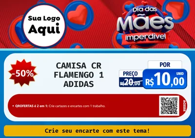 Modelo de Cartaz para Cartaz A4 Horizontal com o tema Dia Das Mães Imperdível para Roupas e acessórios