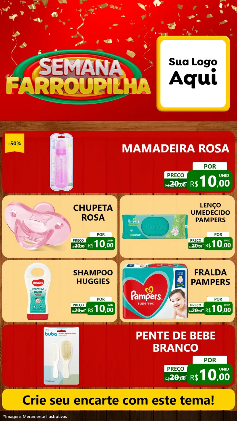 Modelo de TV para TV Vertical com o tema Semana Farroupilha para Bebês