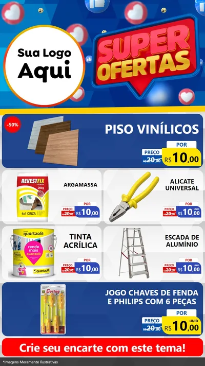 Modelo de TV para TV Vertical com o tema Super Ofertas para Material para Construção
