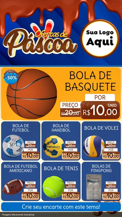 Modelo de Rede Social para Stories com o tema Ofertas de Páscoa para Artigos Esportivos