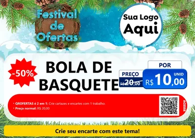 Modelo de Cartaz para Cartaz A4 Horizontal com o tema Festival de Ofertas - Inverno para Artigos Esportivos