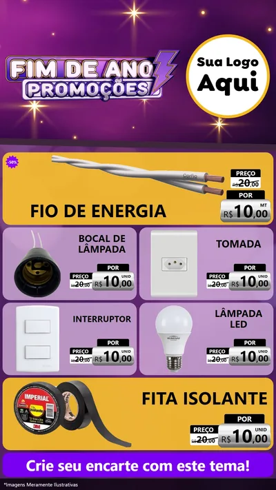Modelo de TV para TV Vertical com o tema Fim de Ano Promoções para Materiais Elétricos