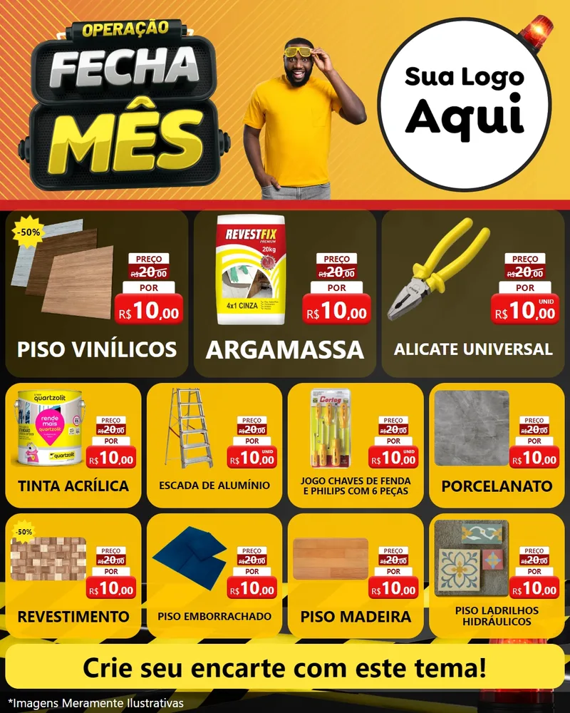Modelo de Rede Social para Feed Instagram com o tema Operação Fecha Mês para Material para Construção