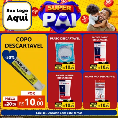 Modelo de Rede Social para Feed Facebook com o tema Super Pai para Embalagens