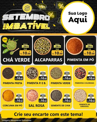 Modelo de Rede Social para Feed Instagram com o tema Setembro Imbatível para Produtos Naturais