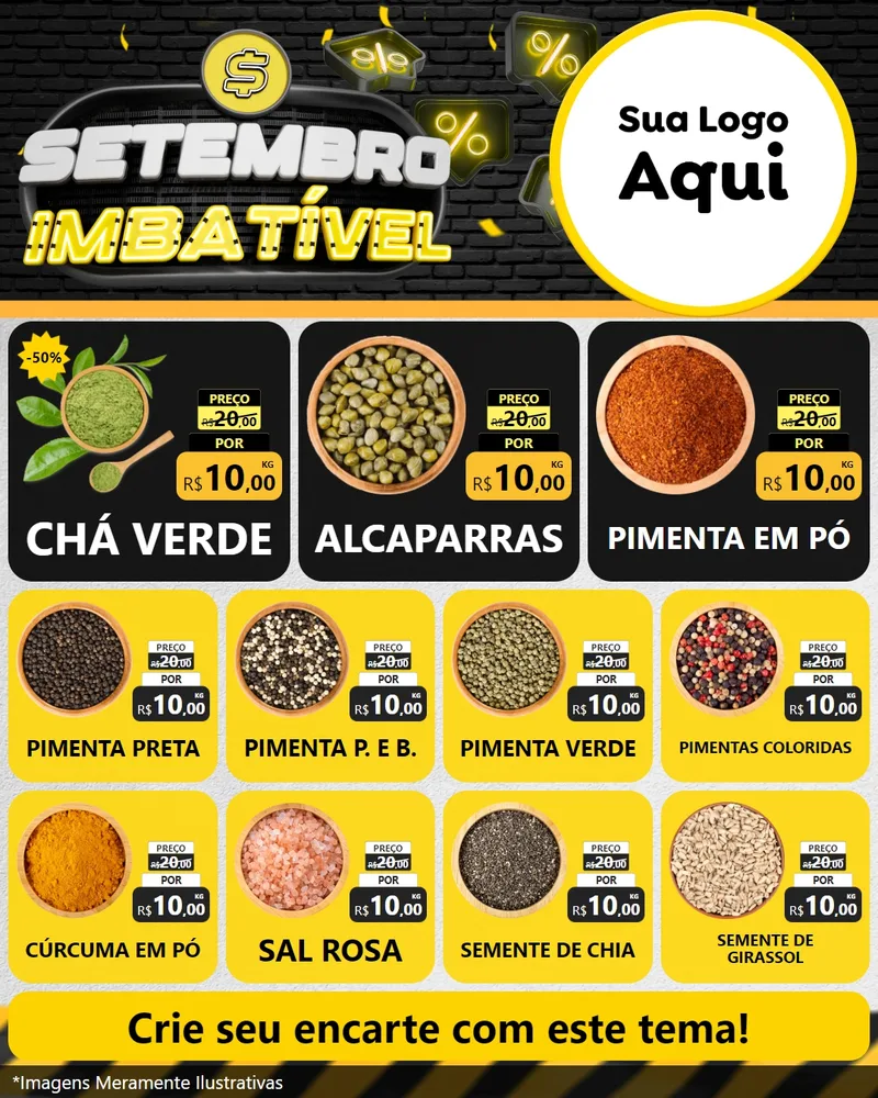 Modelo de Rede Social para Feed Instagram com o tema Setembro Imbatível para Produtos Naturais