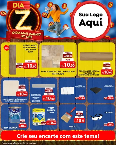 Modelo de Rede Social para Feed Instagram com o tema Dia Z - O Dia Mais Barato Do Mês para Pisos e revestimentos