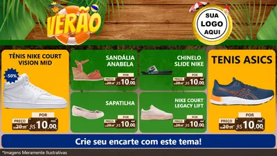 Modelo de TV para TV Horizontal com o tema Verão para Calçados