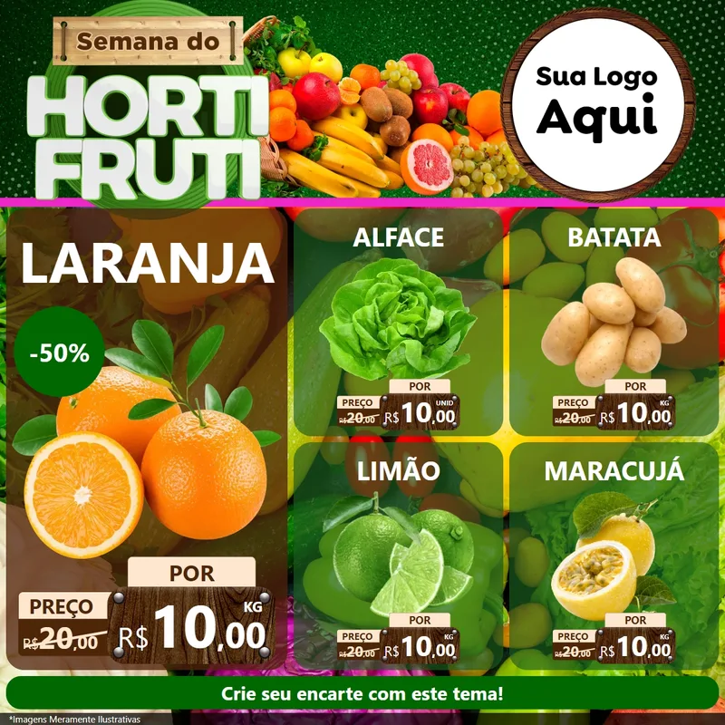 Modelo de Rede Social para Feed Facebook com o tema Semana do Hortifrúti para Hortifrúti