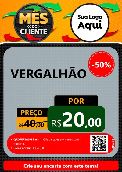 Modelo de Cartaz para Cartaz A4 Vertical com o tema Mês do Cliente para Ferragens