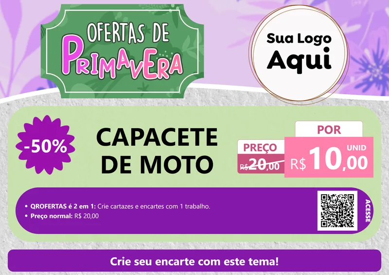 Modelo de Cartaz para Cartaz A4 Horizontal com o tema Ofertas de Primavera para Moto peças