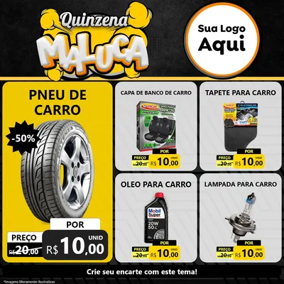 Modelo de Rede Social para Feed Facebook com o tema Quinzena Maluca para Auto peças