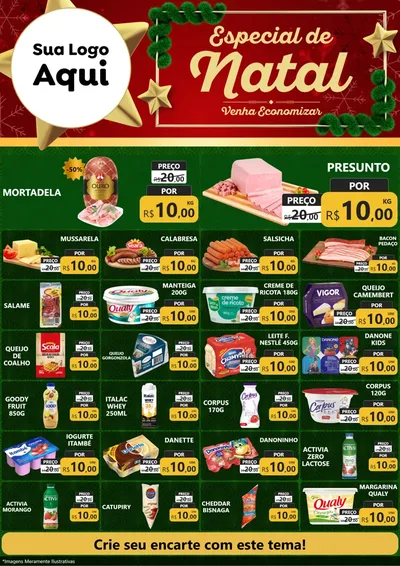 Modelo de Encarte para Encarte A4 Vertical com o tema Especial de Natal para Frios e Laticínios