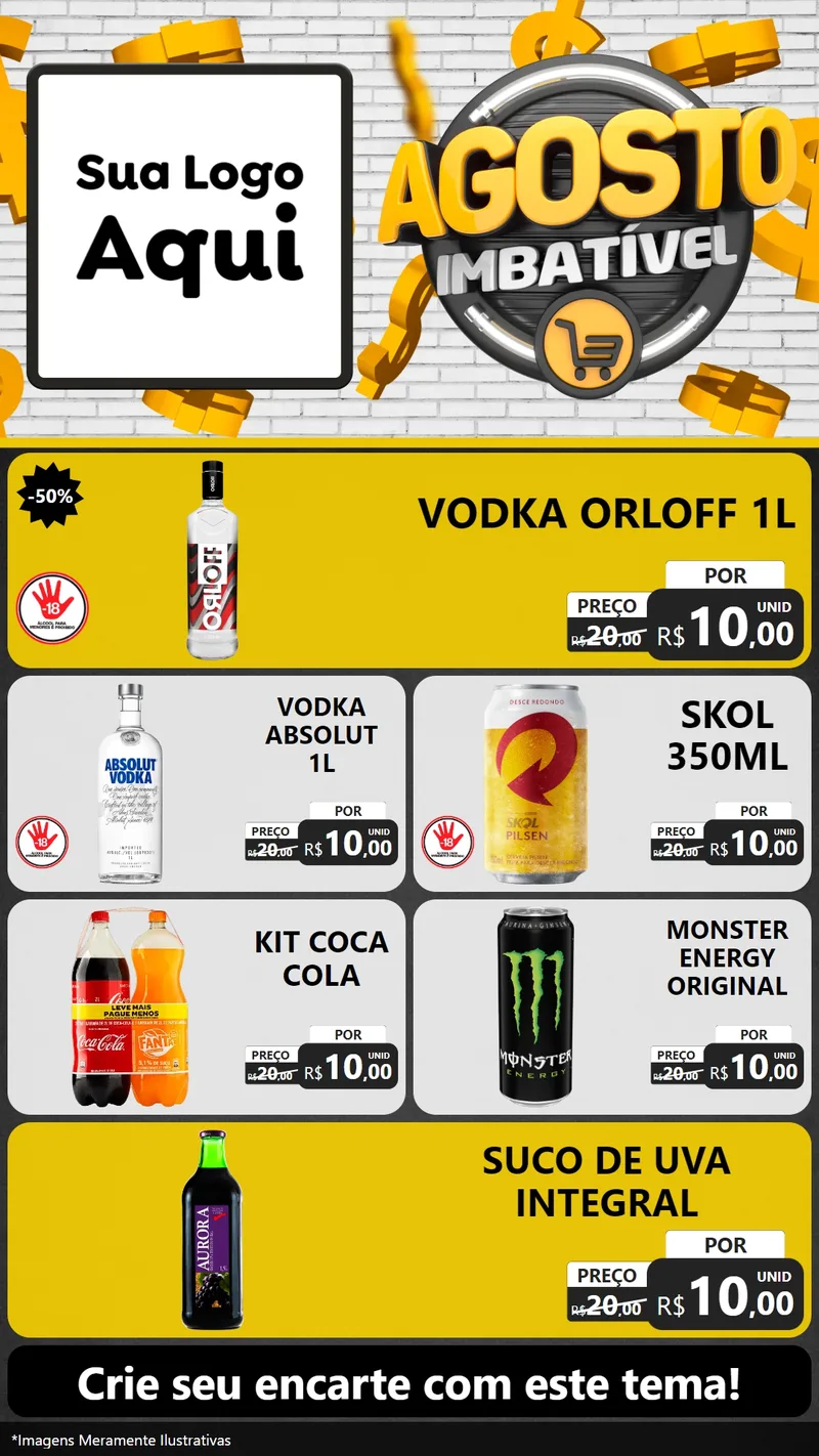 Modelo de TV para TV Vertical com o tema Agosto imbatível para Distribuidora de bebidas