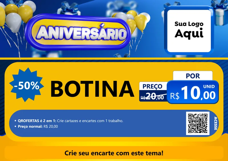 Modelo de Cartaz para Cartaz A4 Horizontal com o tema Aniversário para Agropecuária