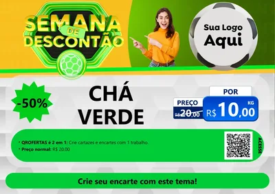 Modelo de Cartaz para Cartaz A4 Horizontal com o tema Semana de Descontão - Copa para Produtos Naturais