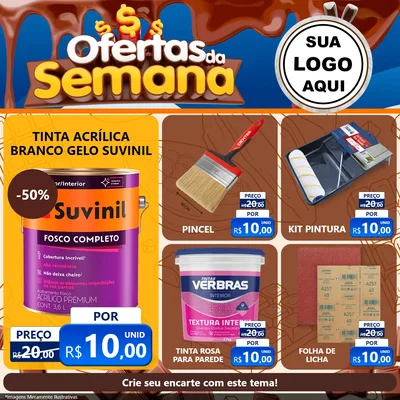 Modelo de Rede Social para Feed Facebook com o tema Ofertas da Semana - Páscoa para Tintas e Ferramentas