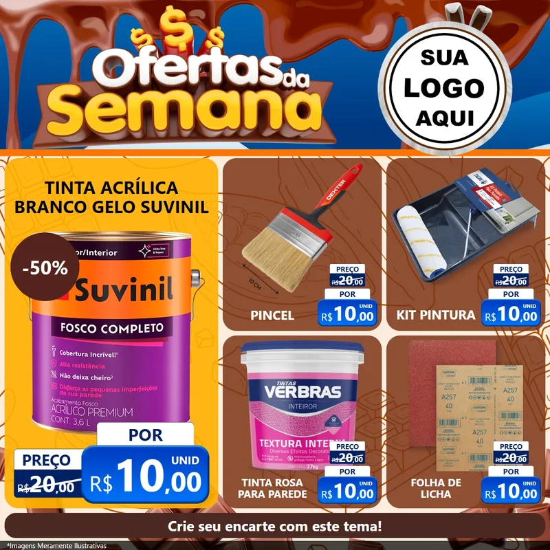 Modelo de Rede Social para Feed Facebook com o tema Ofertas da Semana - Páscoa para Tintas e Ferramentas