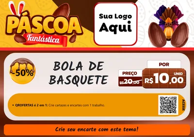 Modelo de Cartaz para Cartaz A4 Horizontal com o tema Páscoa Fantástica para Artigos Esportivos