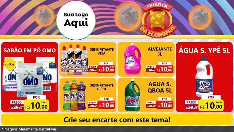 Modelo de TV para TV Horizontal com o tema Quarta da Economia para Produtos de Limpeza