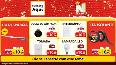 Modelo de TV para TV Horizontal com o tema Dia N o Dia Mais Barato do Mês para Materiais Elétricos