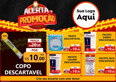 Modelo de Encarte para Encarte A4 Horizontal com o tema Alerta de Promoção para Embalagens