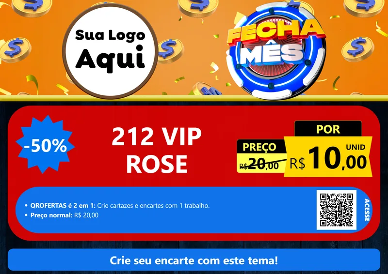 Modelo de Cartaz para Cartaz A4 Horizontal com o tema Fecha Mês para Perfumes