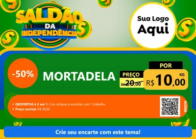Modelo de Cartaz para Cartaz A4 Horizontal com o tema Saldão da Indepêndencia para Frios e Laticínios