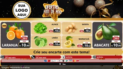 Modelo de TV para TV Horizontal com o tema Ofertas de Fim de Ano para Hortifrúti