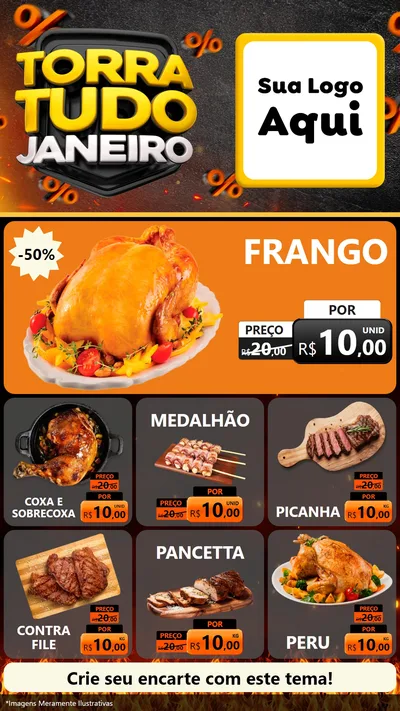 Modelo de Rede Social para Stories com o tema Torra Tudo Janeiro para Assados