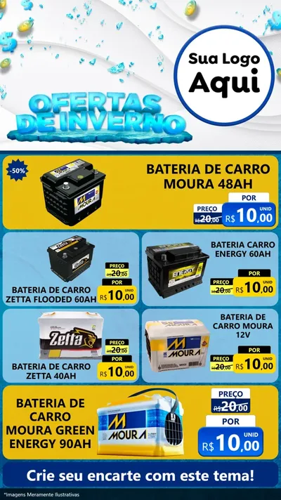 Modelo de TV para TV Vertical com o tema Ofertas de Inverno para Baterias Elétricas