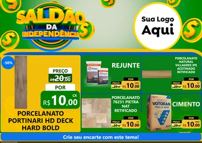 Modelo de Encarte para Encarte A4 Horizontal com o tema Saldão da Indepêndencia para Pisos e revestimentos