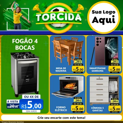 Modelo de Rede Social para Feed Facebook com o tema Torcida para Móveis e Eletro