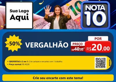 Modelo de Cartaz para Cartaz A4 Horizontal com o tema Nota 10 para Ferragens