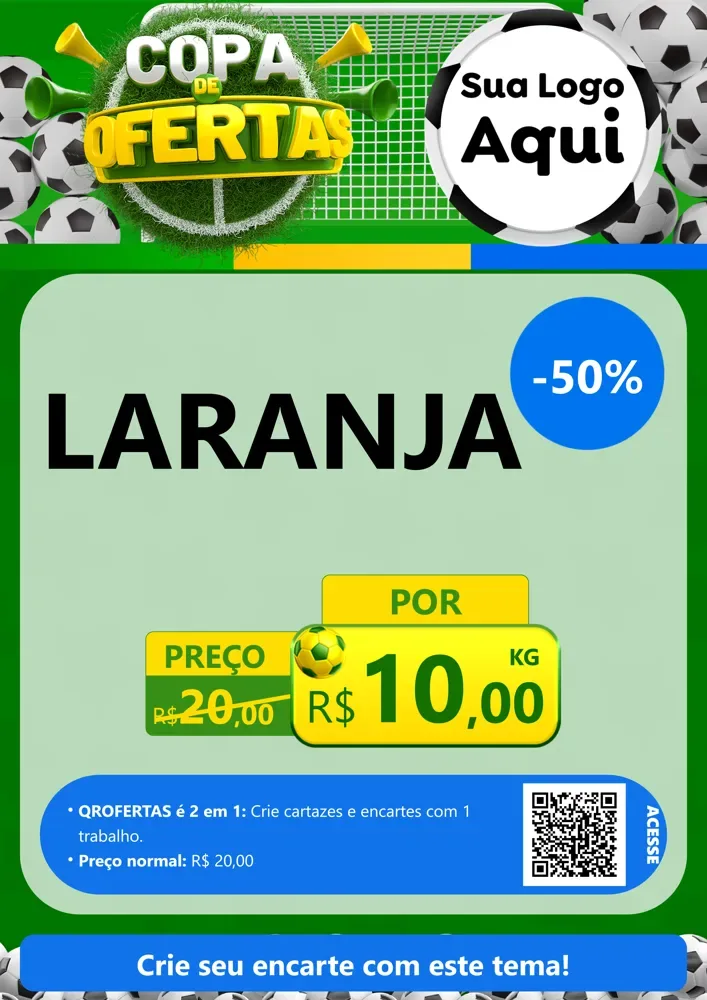 Modelo de Cartaz para Cartaz A4 Vertical com o tema Copa De Ofertas para Hortifrúti