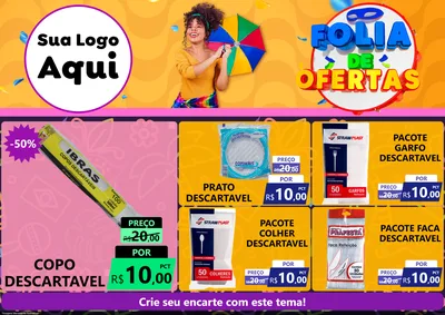 Modelo de Encarte para Encarte A4 Horizontal com o tema Folia de Ofertas para Embalagens
