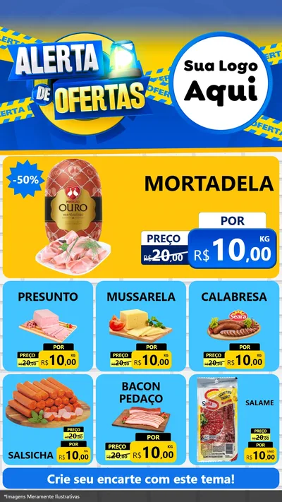 Modelo de Rede Social para Stories com o tema Alerta de Ofertas para Frios e Laticínios