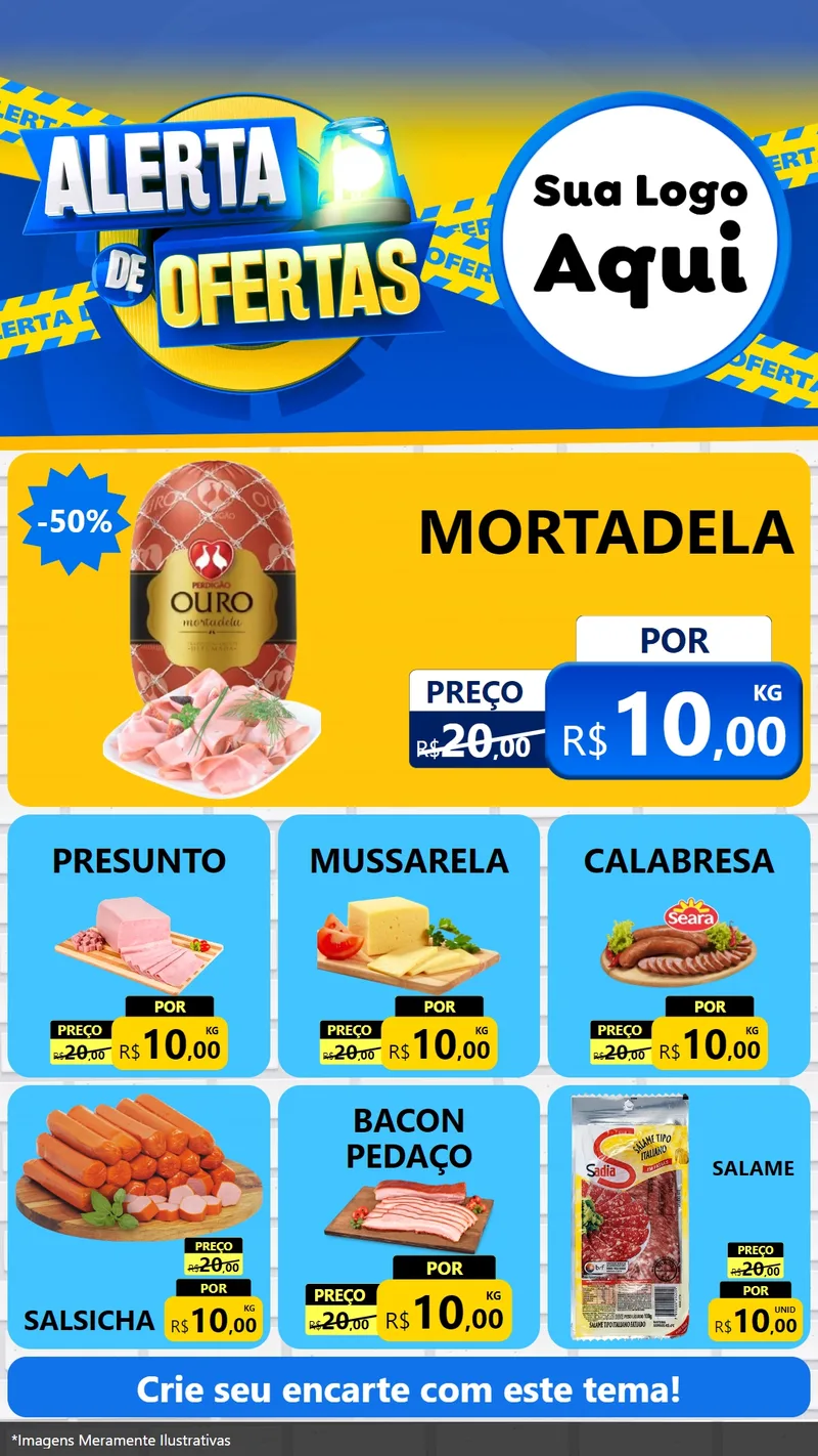 Modelo de Rede Social para Stories com o tema Alerta de Ofertas para Frios e Laticínios