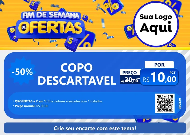 Modelo de Cartaz para Cartaz A4 Horizontal com o tema Fim de Semana de Ofertas para Embalagens