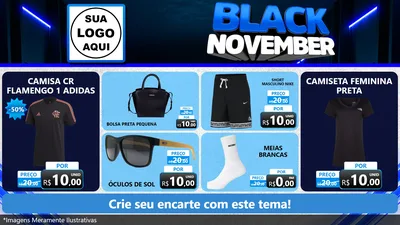 Modelo de TV para TV Horizontal com o tema Black November para Roupas e acessórios
