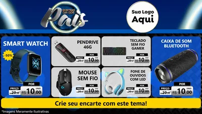 Modelo de TV para TV Horizontal com o tema Sorteio Dia Dos Pais para Informática