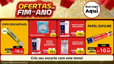Modelo de TV para TV Horizontal com o tema Ofertas de Fim de Ano para Embalagens