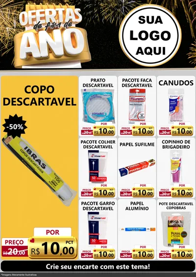 Modelo de Encarte para Encarte A4 Vertical com o tema Ofertas de Fim de Ano para Embalagens